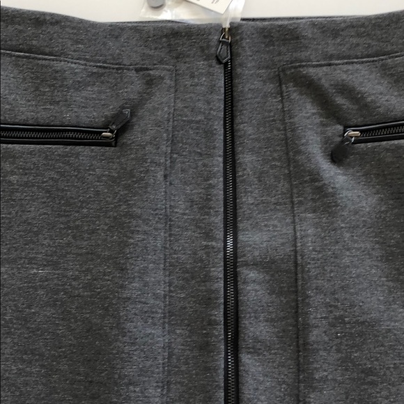 NWT WHBM Zipper Gray Ponte Stretch Mini Skirt 4 - Picture 15 of 16